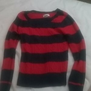 Sparkly navy blue and red sweater